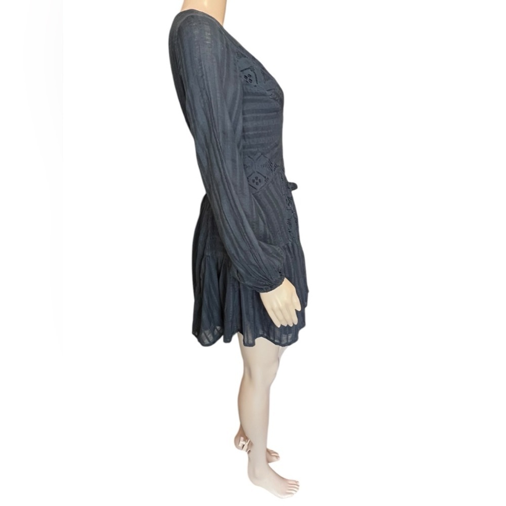FREE PEOPLE DRESS Womens PATCHWORK OF MY DREAMS MINI Boho Pockets Lace Crochet S - Picture 5 of 16